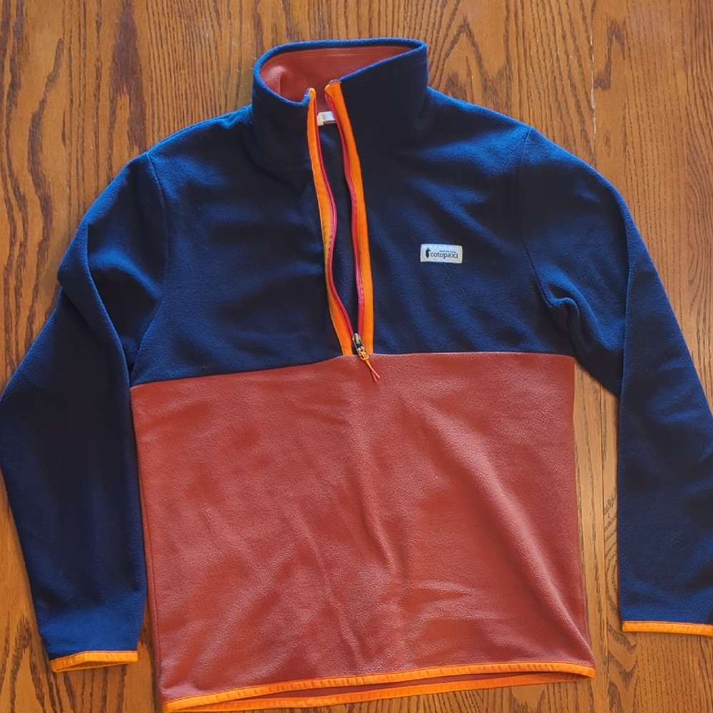 Men's Navy and Burnt Orange Cotopaxi Fleece Quarter-Zip